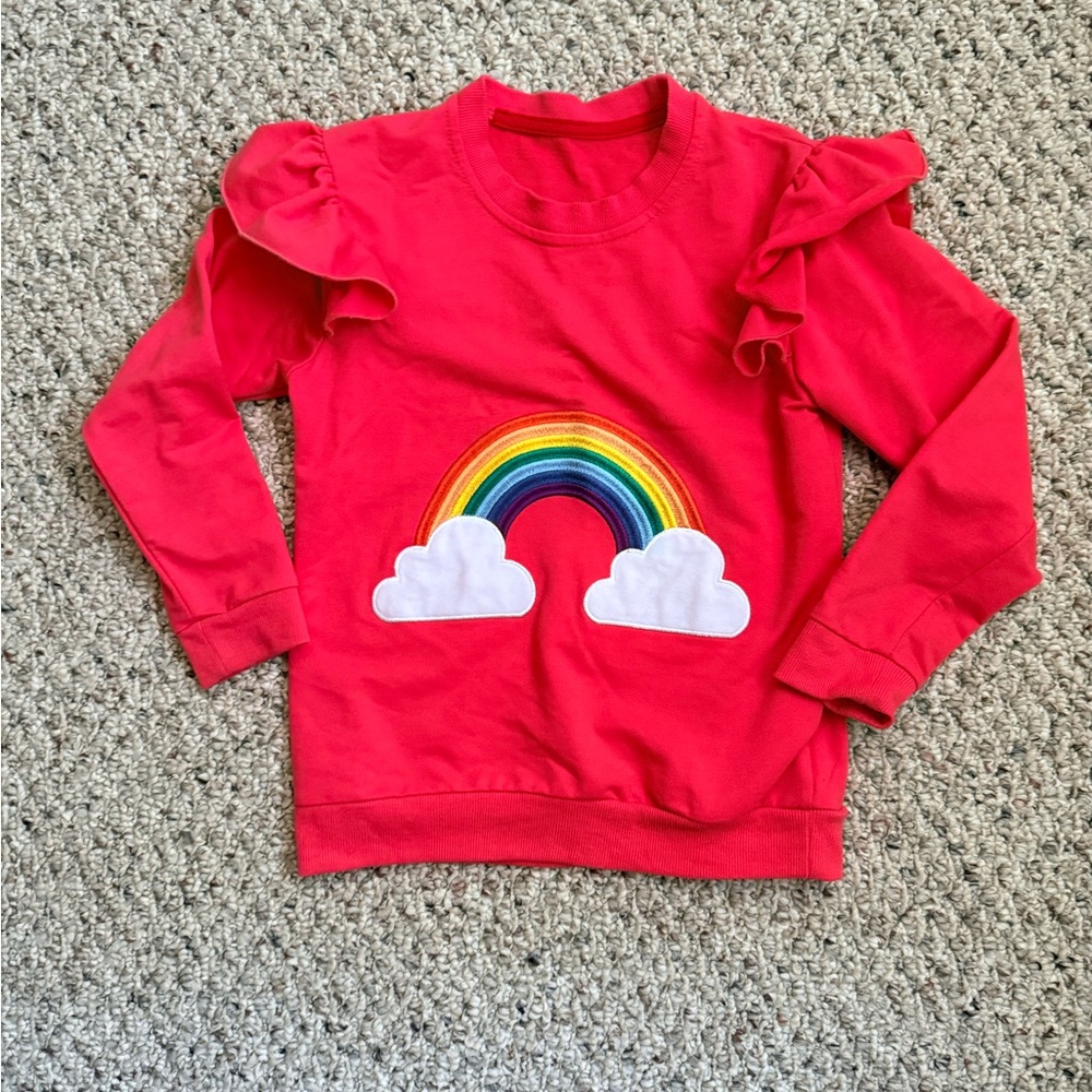 Kids Cotton Sweatshirt with Rainbow Design